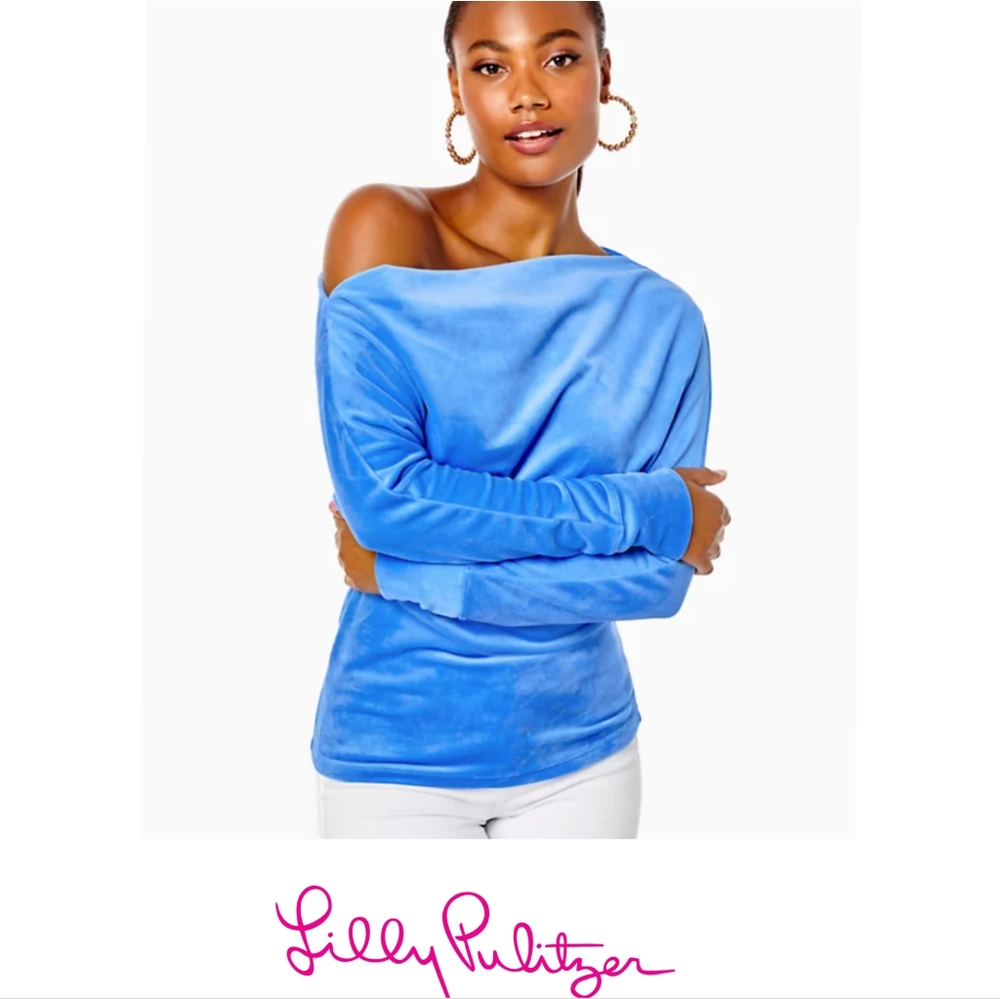 Lilly Pulitzer 🌴Sheera Velour Blue Top NWT